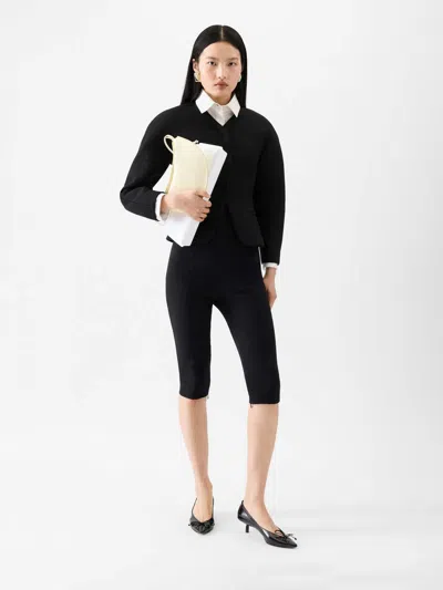 Jacquemus Tailored Blazer Peplum Structured Shoulders In Black