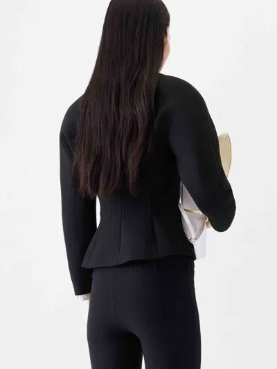 Jacquemus Tailored Blazer Peplum Structured Shoulders In Black