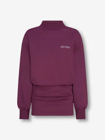 Attico Burgundy Mini Dress In Purple