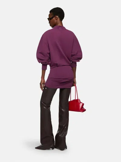 Attico Burgundy Mini Dress In Purple