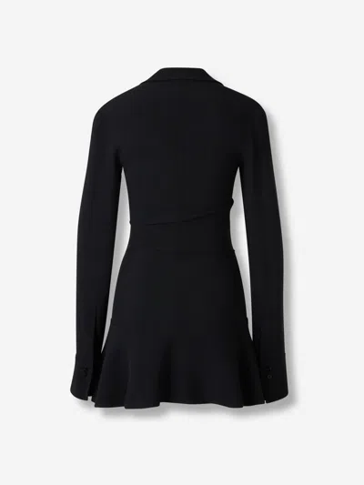 Attico Black Scoop-neck Mini Dress In Black