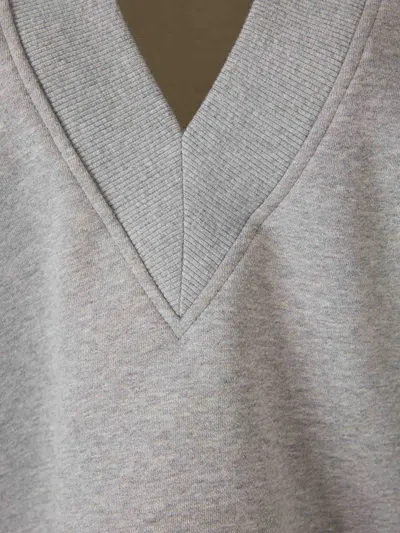 Attico The  V-neck Logo Sweatshirt In Gray