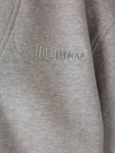 Attico The  V-neck Logo Sweatshirt In Gray