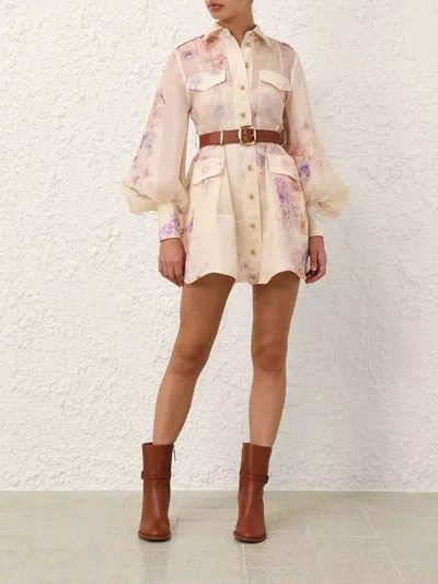 Zimmermann Hypnotic Utility Mini Dress In Multi