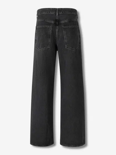 Agolde Buttoned Straight-leg Jeans In Blue