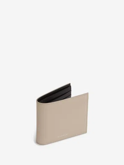 Givenchy Mens Beige Bifold Monogram Leather Wallet In Brown