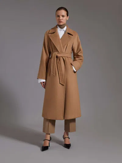 Max Mara Long Coat In Brown