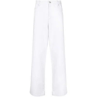 Isabel Marant Marant High-waisted White Denim Jeans With Logo-engraved Hardware In White