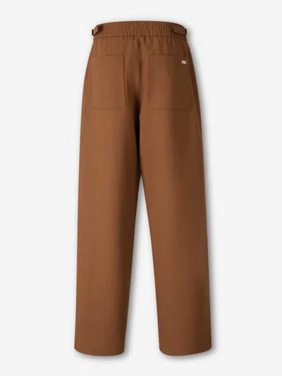 Ami Alexandre Mattiussi Ami Paris Elastic Wool Trousers In Brown