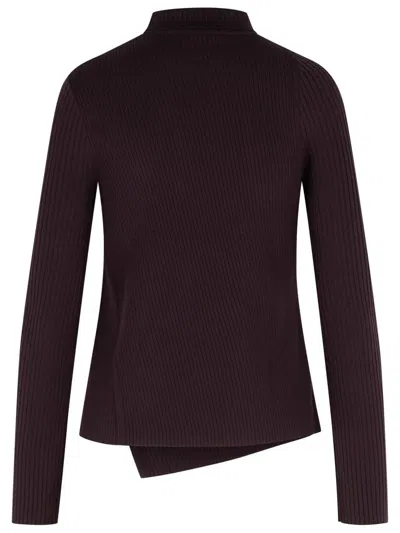 Courrèges Asymmetric High Neck Long Sleeve Sweater In Multi