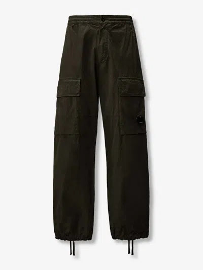C.p. Company Cargo Pocket Trousers In Black