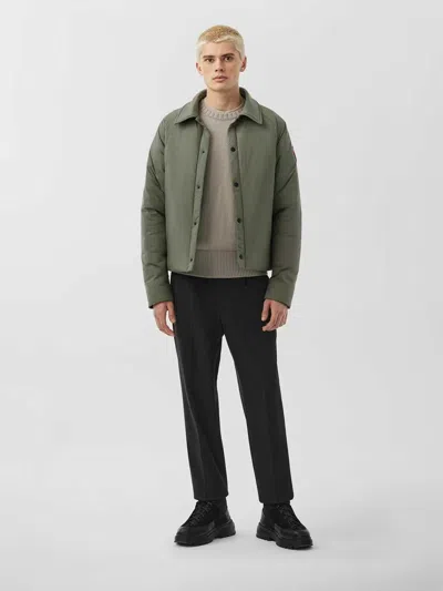 Canada Goose Cropped Padded Jacket With Button-up Front In Gray