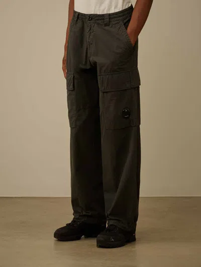 C.p. Company Cargo Pocket Trousers In Black