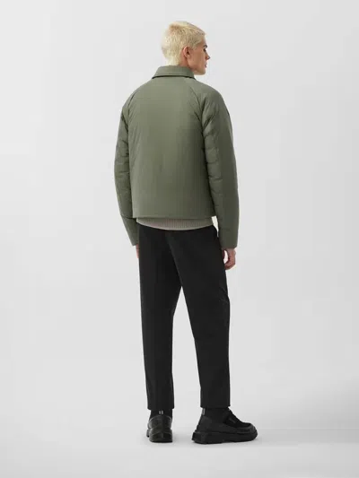 Canada Goose Cropped Padded Jacket With Button-up Front In Gray