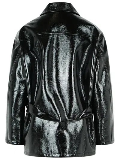 Courrèges Oversize Vinyl Bomber Jacket In Black