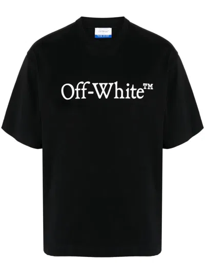 Off-white Oversized Black T-shirt With Contrasting Logo Print In Cotton