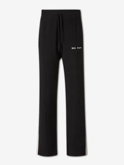 Palm Angels Logo-embroidered Knitted Trousers In Black