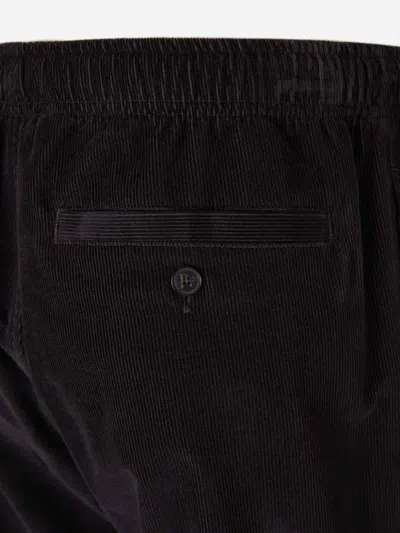 Palm Angels Straight Corduroy Trousers In Black