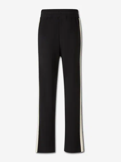 Palm Angels Logo-embroidered Knitted Trousers In Black