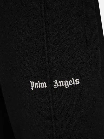 Palm Angels Logo-embroidered Knitted Trousers In Black