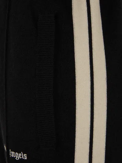 Palm Angels Logo-embroidered Knitted Trousers In Black