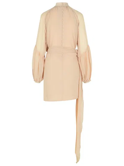 Rotate Birger Christensen 'joan' Hazelnut Polyester Dress In Neutral
