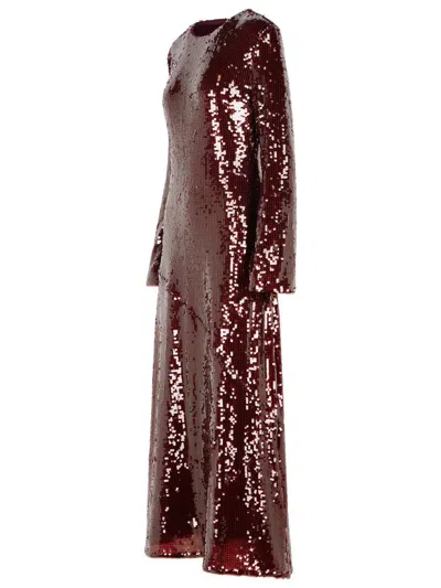 Rotate Birger Christensen Sequin Maxi Dress In Red