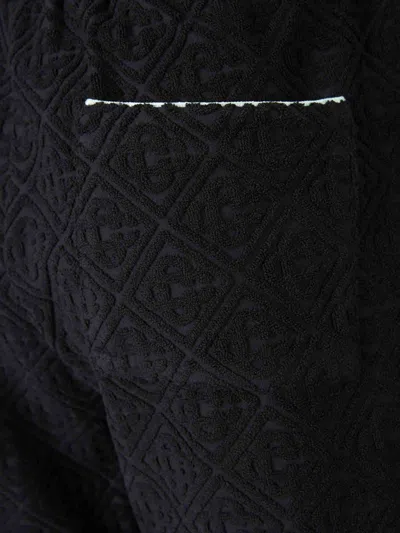 Casablanca Monogram Towelling Bermuda Shorts In Black