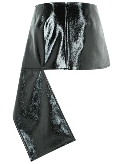 Courrèges Asymmetric High Waist Mini Skirt In Black