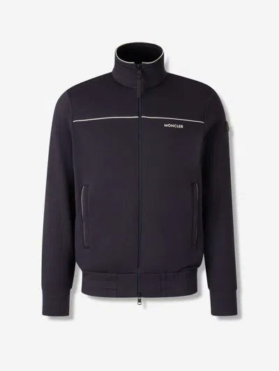 Moncler Men Cotton And Modal Sweatshirt With Zip In Black