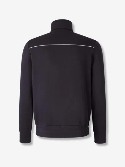 Moncler Men Cotton And Modal Sweatshirt With Zip In Black