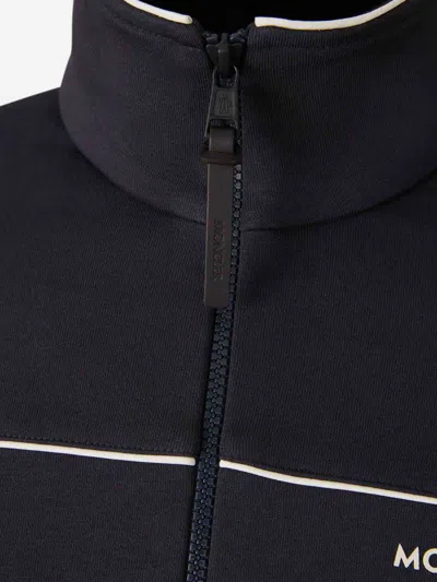 Moncler Men Cotton And Modal Sweatshirt With Zip In Black