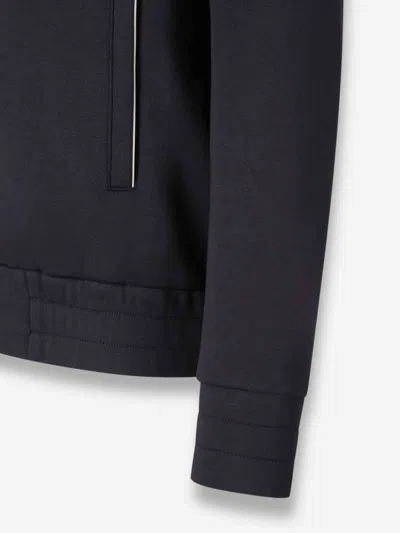 Moncler Men Cotton And Modal Sweatshirt With Zip In Black