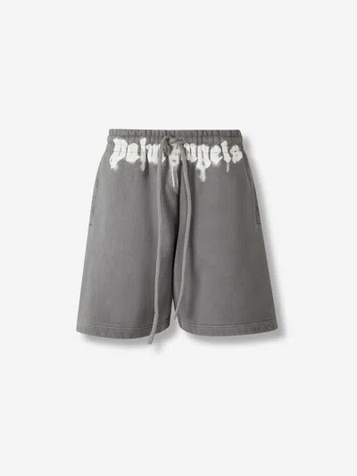 Palm Angels Logo Printed Drawstring Bermuda Shorts In Multi