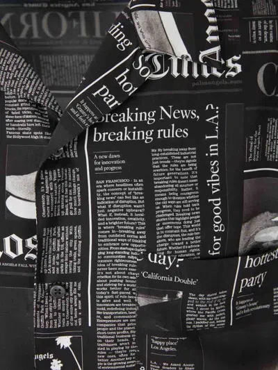 Palm Angels T-shirt With Newspaper Motif In Multi