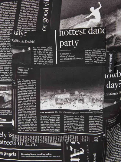 Palm Angels T-shirt With Newspaper Motif In Multi