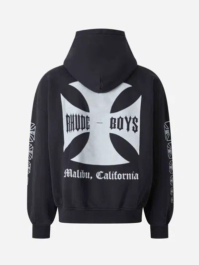 Rhude Hooded Sweatshirt In Black