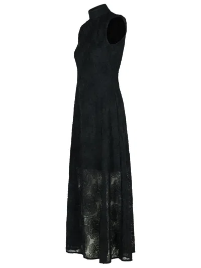 Rotate Birger Christensen Abito Lungo Con Motivo Floreale Nero In Black