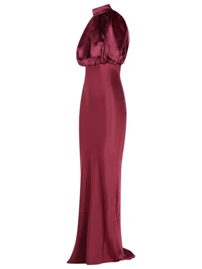 Rotate Birger Christensen Kalina' Burgundy Silk Dress In Red
