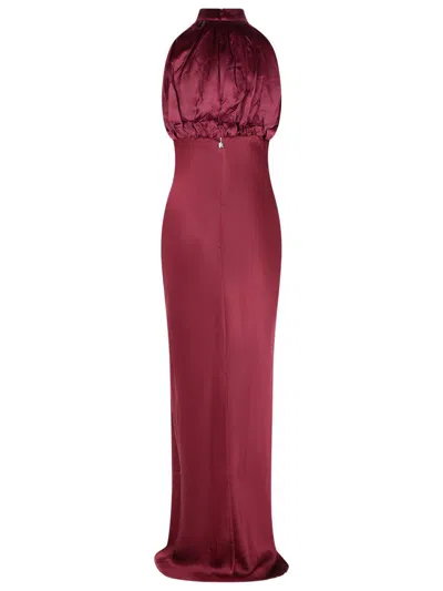 Rotate Birger Christensen Kalina' Burgundy Silk Dress In Red