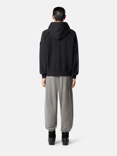 Stone Island Brushed Organic Cotton Fleece Oversized Fit Hoodie Clothing In Black