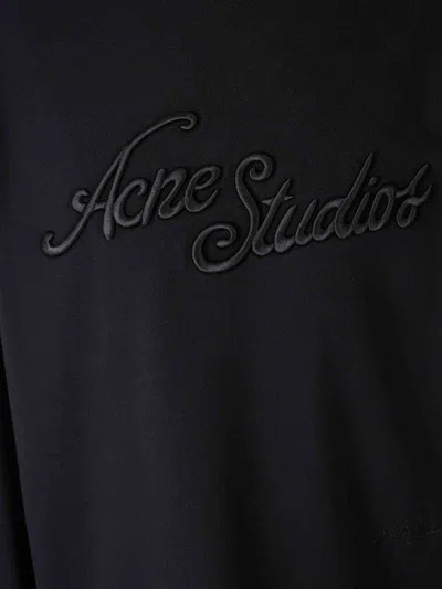 Acne Studios Black Logo Relaxed Fit T-shirt In Black