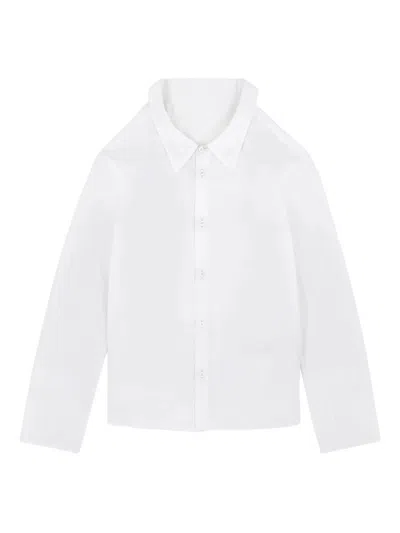 Mm6 Maison Margiela Boxy White Shirt With Avant-garde Extended Panel In White