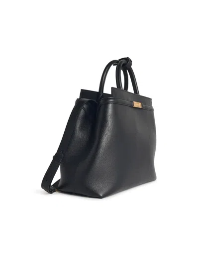 Bally Deco Daily Shoulder Bag In Black Leather In Black