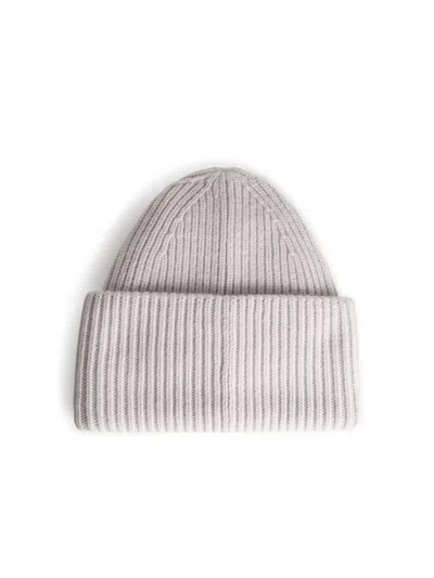 Acne Studios Light Grey Wool Blend Beanie In Pink