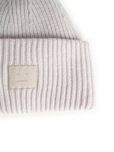 Acne Studios Light Grey Wool Blend Beanie In Pink