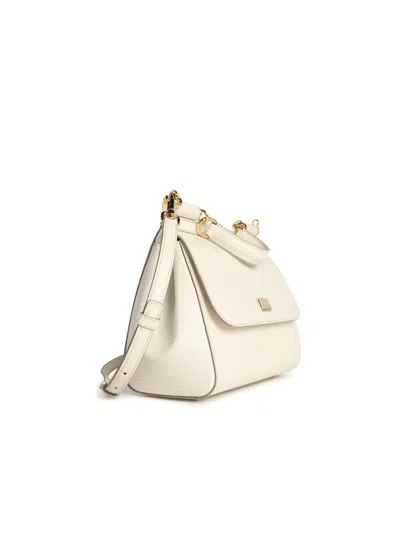 Dolce & Gabbana Medium Sicily Iguana-effect Shoulder Bag In White