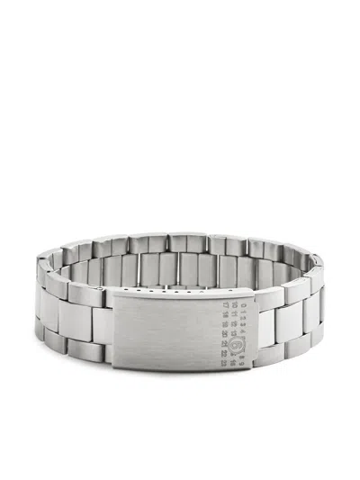 Mm6 Maison Margiela Numbered-plaque Bracelet In Metallic