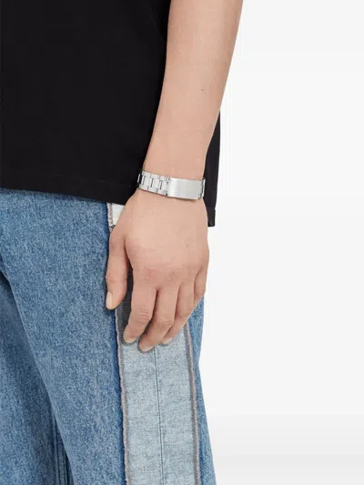 Mm6 Maison Margiela Numbered-plaque Bracelet In Metallic