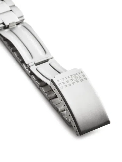 Mm6 Maison Margiela Numbered-plaque Bracelet In Metallic